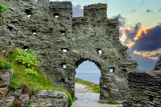 Sunrise over Tintagel Castle - Tintagel, Cornwall, United Kingdom on 02 September 2020
