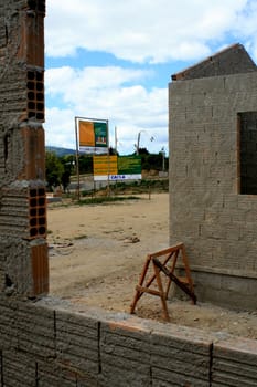 itamaraju, bahia / brazil - september 4, 2008: construction of houses of the brazilian popular happiness program in the city of Itamaraju, in the south of Bahia.