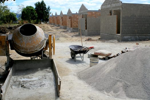 itamaraju, bahia / brazil - september 4, 2008: construction of houses of the brazilian popular happiness program in the city of Itamaraju, in the south of Bahia.