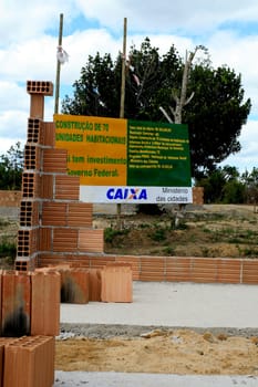 itamaraju, bahia / brazil - september 4, 2008: construction of houses of the brazilian popular happiness program in the city of Itamaraju, in the south of Bahia.