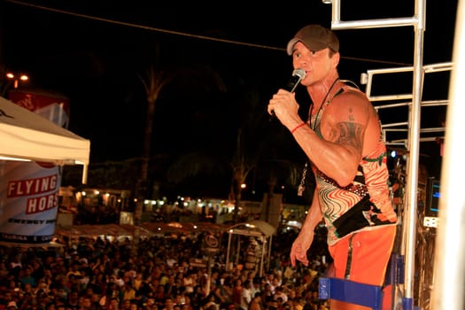 porto seguro, bahia / brazil - february 24, 2009: the singer Netinho is seen during a performance at the carnival in the city of Porto Seguro...