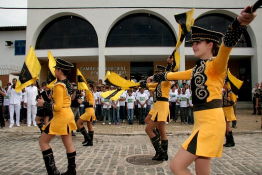 porto seguro, bahia / brazil - april 22, 2009: Members of the Fanfarra group are seen during the Civic-Military parade on the date of the discovery of Brazil.