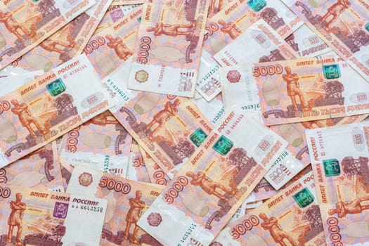 Background from five thousandth Russian paper notes
