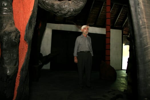 nova vicosa, bahia / brazil - october 27, 2008: Frans Krajcberg, artist and environmentalist, is seen at Sitio Natura in the city of Nova Vicosa, in southern Bahia.