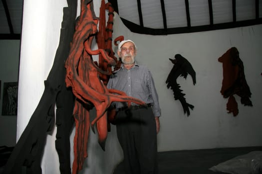 nova vicosa, bahia / brazil - october 27, 2008: Frans Krajcberg, artist and environmentalist, is seen at Sitio Natura in the city of Nova Vicosa, in southern Bahia.