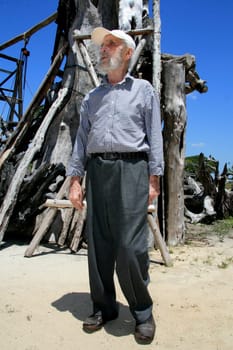 nova vicosa, bahia / brazil - october 27, 2008: Frans Krajcberg, artist and environmentalist, is seen at Sitio Natura in the city of Nova Vicosa, in southern Bahia.