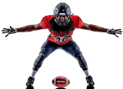 one american football player man isolated on white background