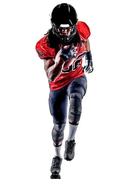 one american football player man isolated on white background