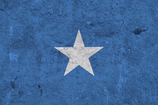 Flag of Somalia on weathered concrete
