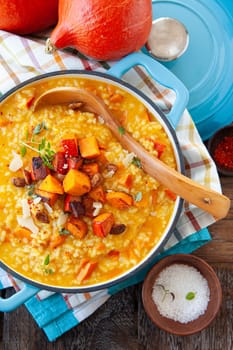 Rich creamy risotto with hokkaido pumpkin and parmesan cheese