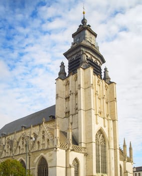 View of Notre-Dame de la Chapelle church, Brussels, Belgium
