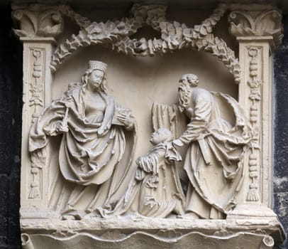 Architectural details from the external walls of St Stephen's Cathedral in Vienna, Austria