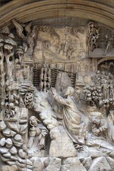 Architectural details from the external walls of St Stephen's Cathedral in Vienna, Austria