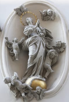 Virgin Mary street statue in Vienna, Austria