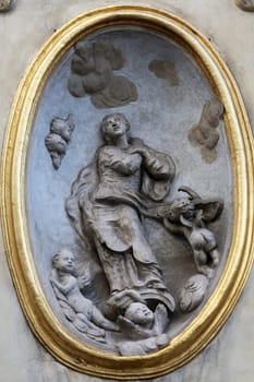 Virgin Mary street statue in Vienna, Austria