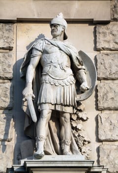Wilhelm Seib: Roman soldier, on the facade of the Neuen Burg on Heldenplatz in Vienna, Austria