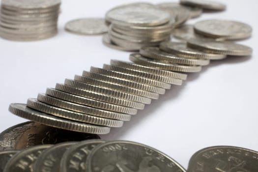 Close up of coins