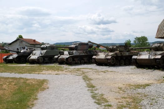 Military tanks Open air museum of the Croatian War of Independence, 1991 - 1995, (Homeland War, Domovinski Rat), Turanj, Croatia