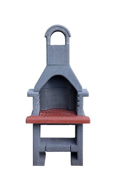 Outdoor fireplace / barbecue grill made from bricks and cement
