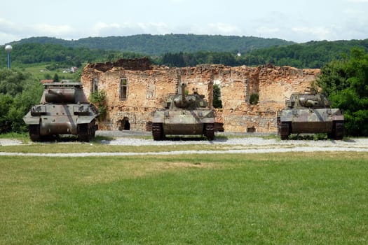 Military tanks Open air museum of the Croatian War of Independence, 1991 - 1995, (Homeland War, Domovinski Rat), Turanj, Croatia