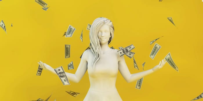 Smart Investment Business Concept With Money Falling