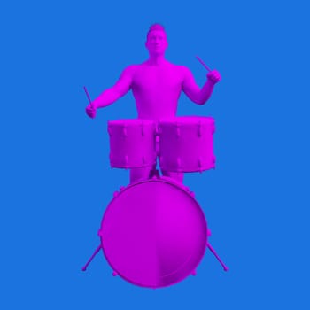 Drummer Drum Player Playing in Concert Concept