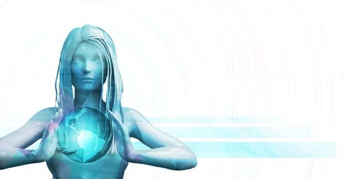 Empowered Woman Presentation Abstract Background Copyspace Backdrop