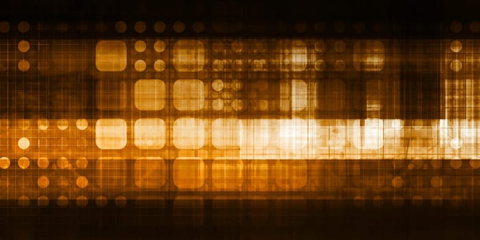 Science Background With Glowing Techno Lines Art