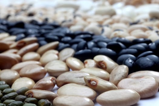 Various beans close up
