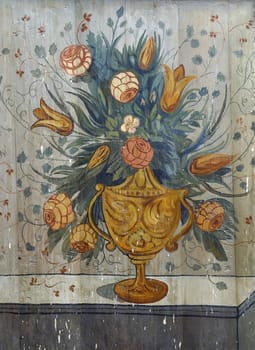 Flowers, painting at the church altar