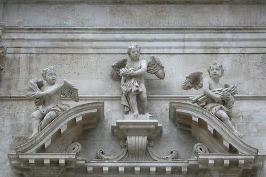 Statue of the angel, church of St Blaise in Dubrovnik
