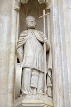 St. Quirinus, west portal of the church of St. Mark in Zagreb, Croatia
