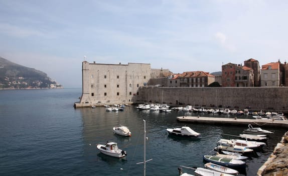 Dubrovnik harbor and old town