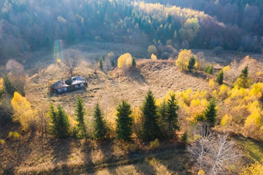 Colorful magic autumn mountain landscape.