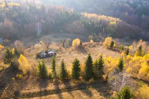 Colorful magic autumn mountain landscape.