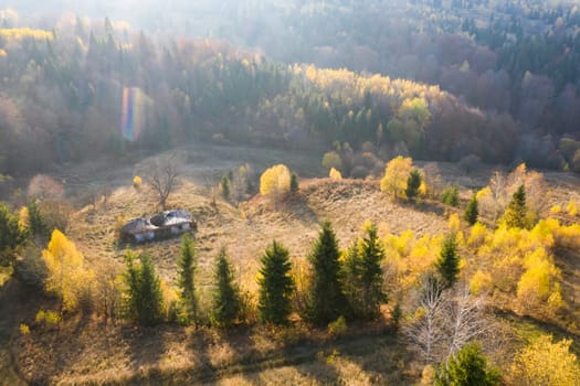Colorful magic autumn mountain landscape.