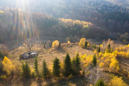 Colorful magic autumn mountain landscape.