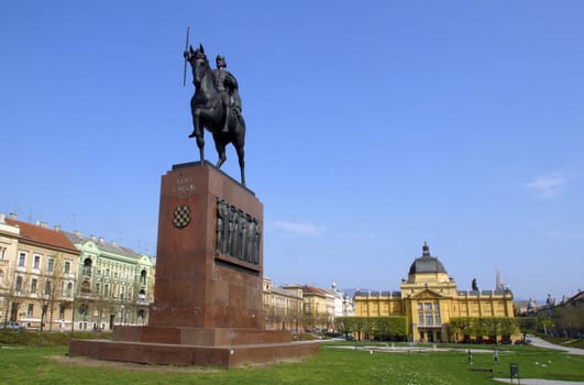 Statue of king Tomislav in Zagreb, Croatia