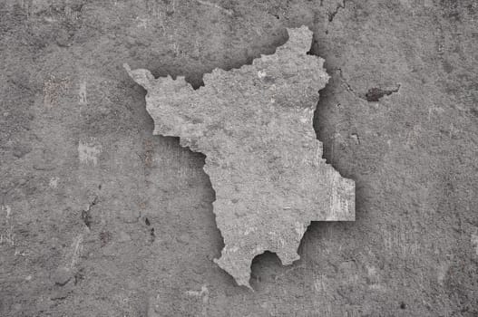 Map of Roraima on weathered concrete