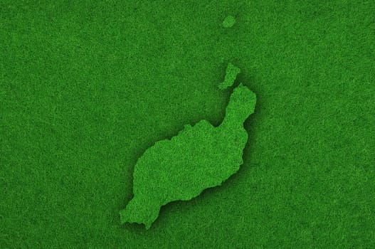 Map of Lanzarote on green felt