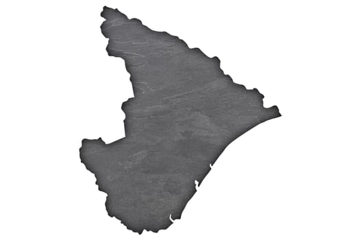 Map of Sergipe on dark slate
