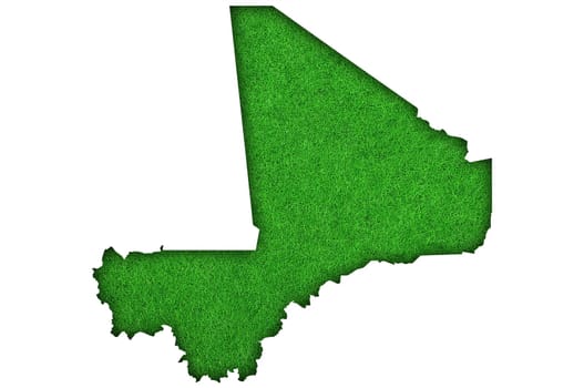 Map of Mali on green felt