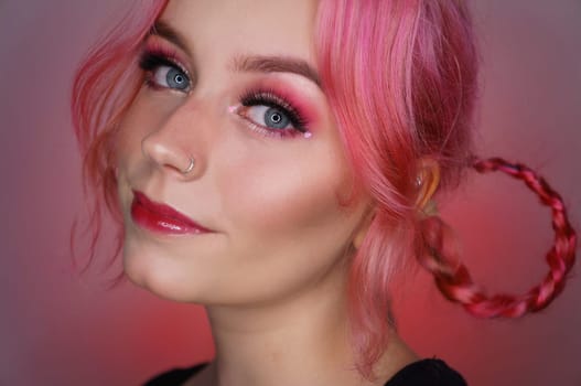 young woman with makeup