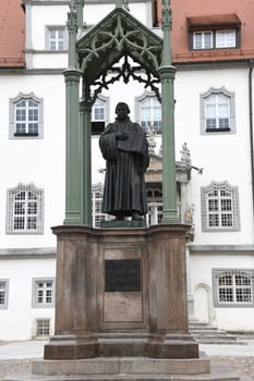 The Luther Monument in Wittenberg in front of the historic town hall on the market square. A sight.