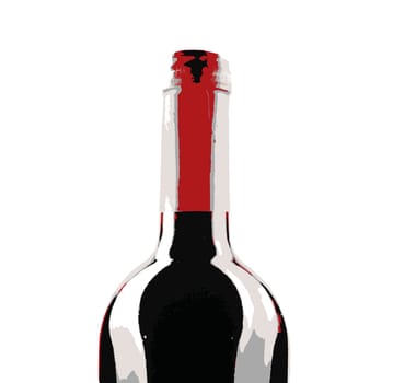 Bottle of red wine isolated on a white background. Red wine is a type of wine made from dark-colored grape varieties
