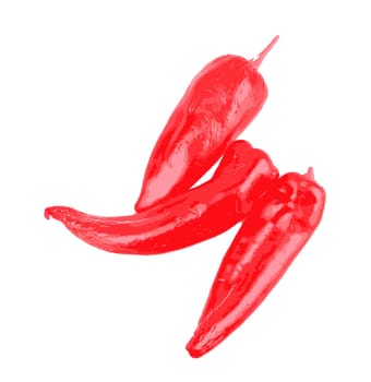 Red Chili Pepper Against White Background. Chili Peppers Are Widely Used In Many Cuisines As A Spice To Add Heat To Dishes