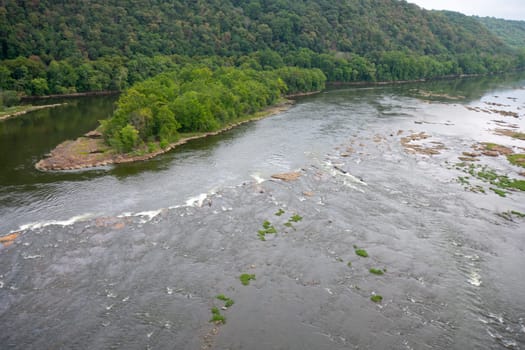 A View of the Susquehanna River From High Above on the Norman Wood Bridge