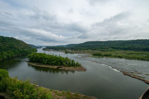 A View of the Susquehanna River From High Above on the Norman Wood Bridge