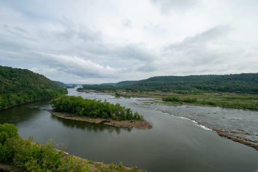 A View of the Susquehanna River From High Above on the Norman Wood Bridge