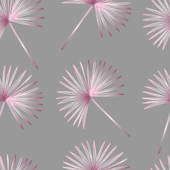 Modern exotic jungle plants illustration pattern. Creative collage contemporary floral seamless pattern. Fashionable template for design.